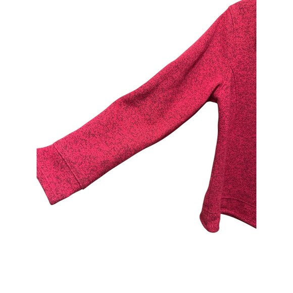 Lands’ End Women’s Red Heathered Quarter Zip Fleece Medium - Picture 2 of 8